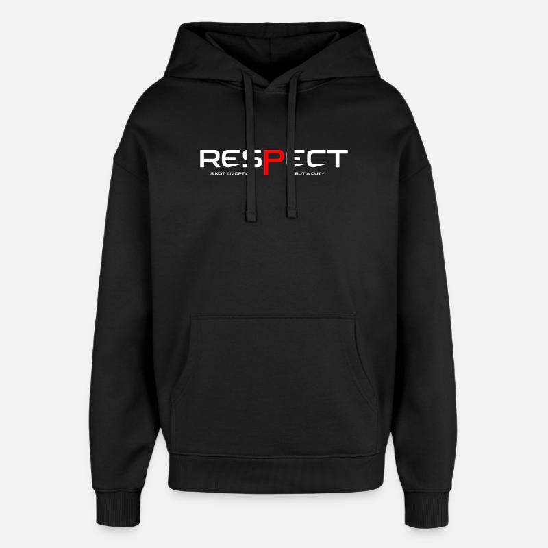 Respect - Sweat à capuche unisexe Stanley/Stella Oversized - noir