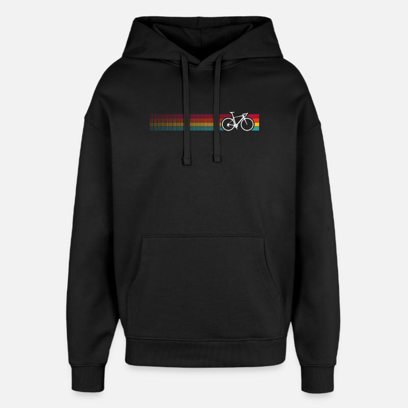 Motif de vélo arc-en-ciel vibrant - Sweat à capuche unisexe Stanley/Stella Oversized - noir