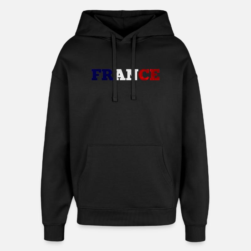 France - Sweat à capuche unisexe Stanley/Stella Oversized - noir