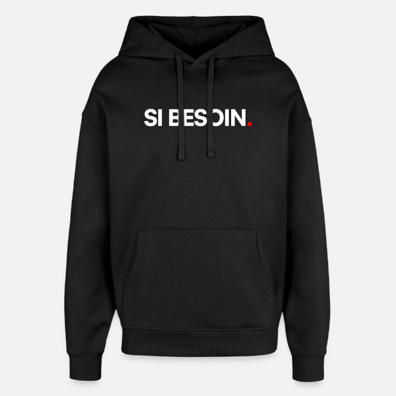 Si besoin - Sweat à capuche unisexe Stanley/Stella Oversized - noir