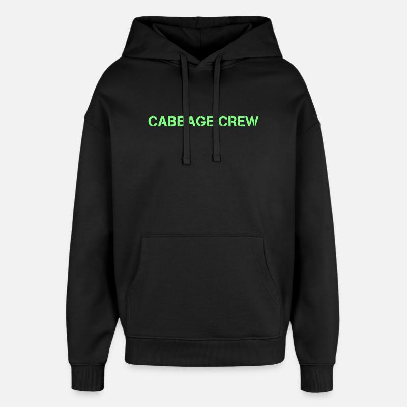 Cabbage Crew Lettrage Vegan - Sweat à capuche unisexe Stanley/Stella Oversized - noir