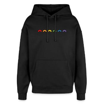 Regenbogen round rainbow - Oversized Unisex Hoodie von Stanley/Stella - Schwarz - Vorne - AI Model Female 172 light (172cm) & AI Model Male 185 light (185cm)