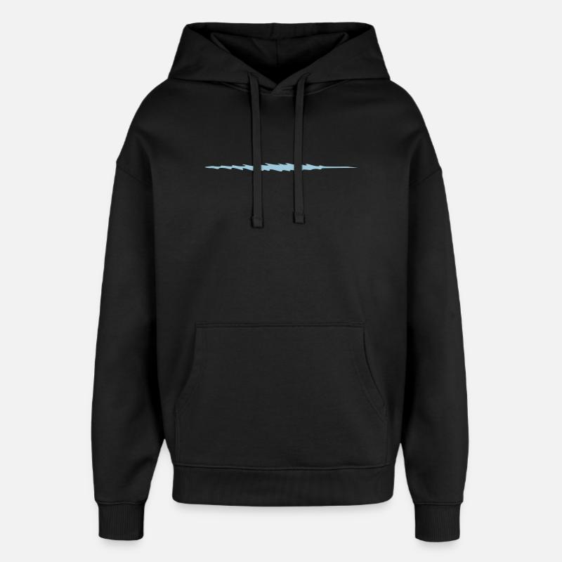 Harpuuni - viiva - nauha - lanssi - Huppari unisex Stanley/Stella Oversized - musta