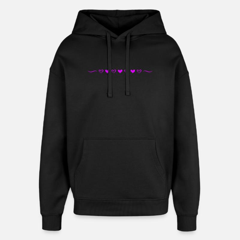 Icône de la ligne Hearts - Sweat à capuche unisexe Stanley/Stella Oversized - noir