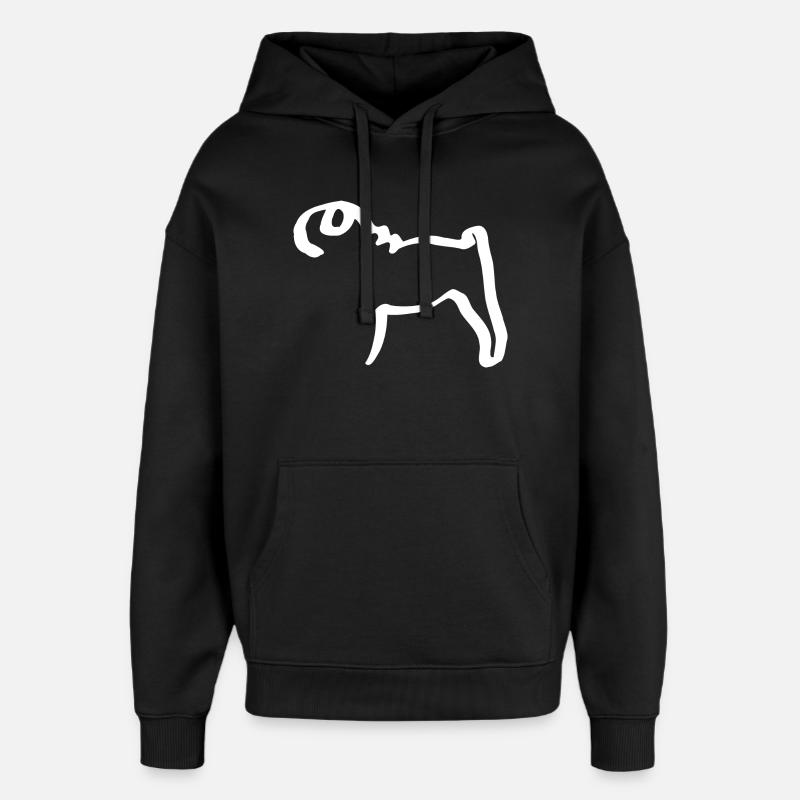 Lignes mops - Sweat à capuche unisexe Stanley/Stella Oversized - noir