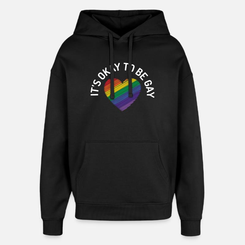 C’est normal d’être gay - Sweat à capuche unisexe Stanley/Stella Oversized - noir