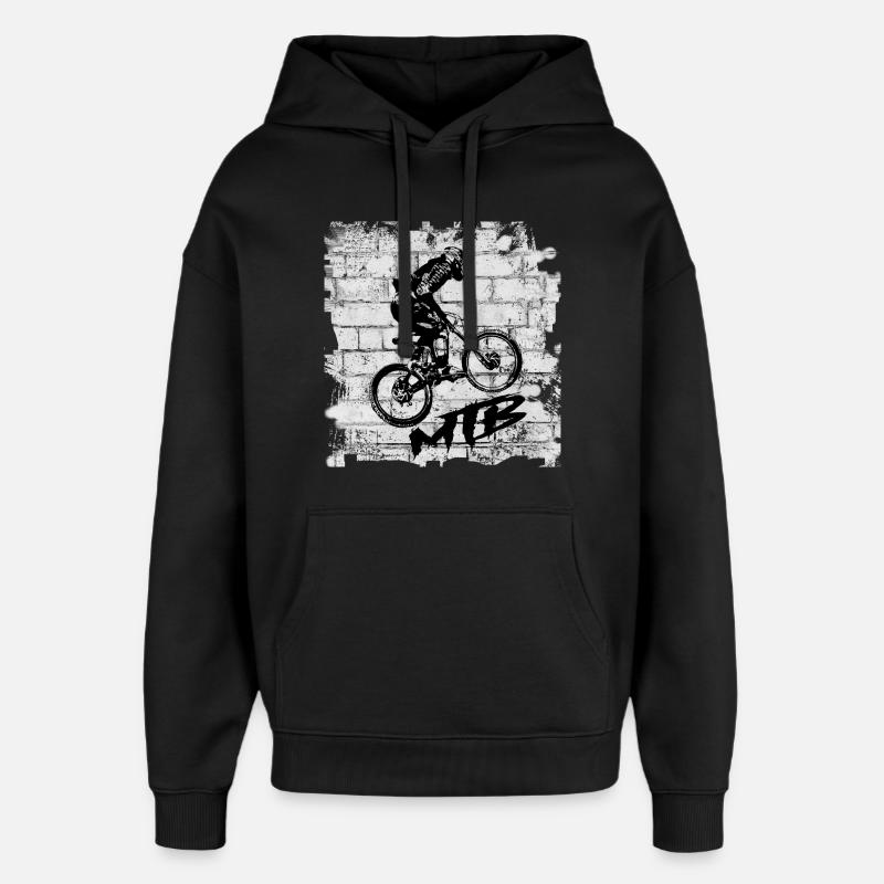 Vélo VTT - Sweat à capuche unisexe Stanley/Stella Oversized - noir