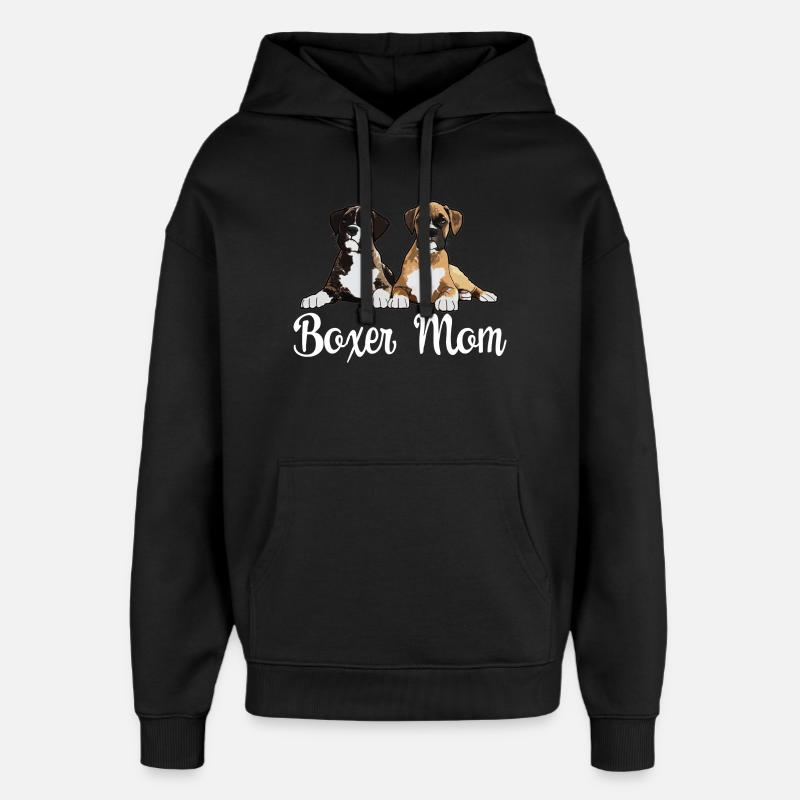 Boxer Hund Boxer Mama - Oversized Unisex Hoodie von Stanley/Stella - Schwarz
