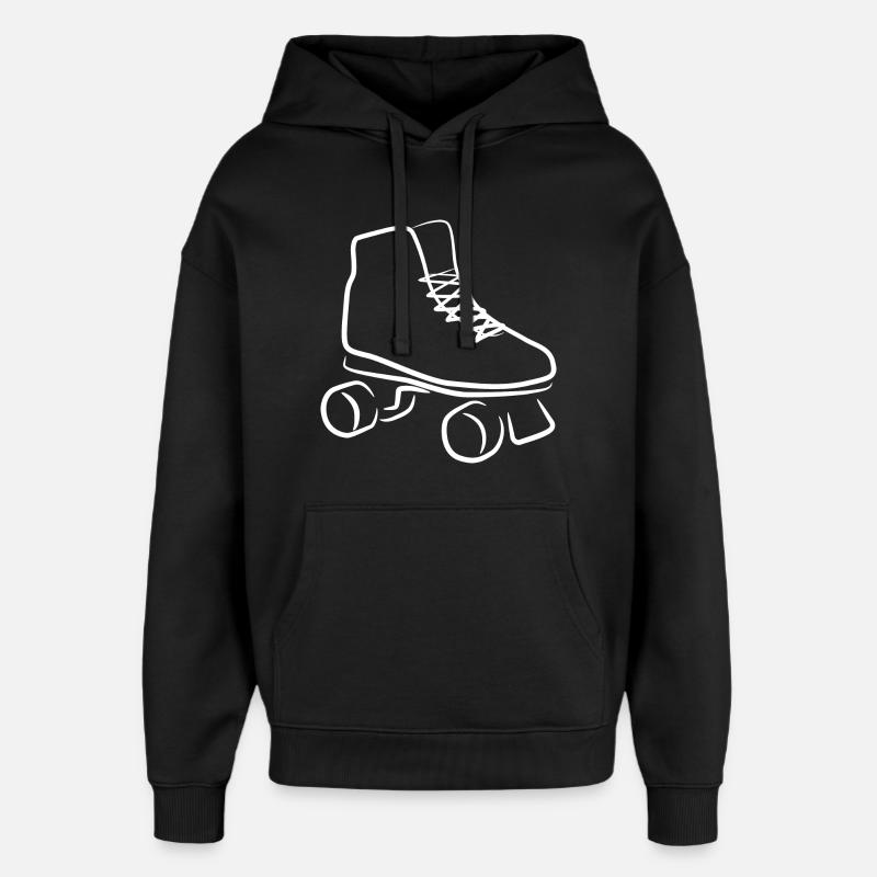 Rulleskøjter Tegning - Hættetrøje unisex Stanley/Stella Oversized - sort