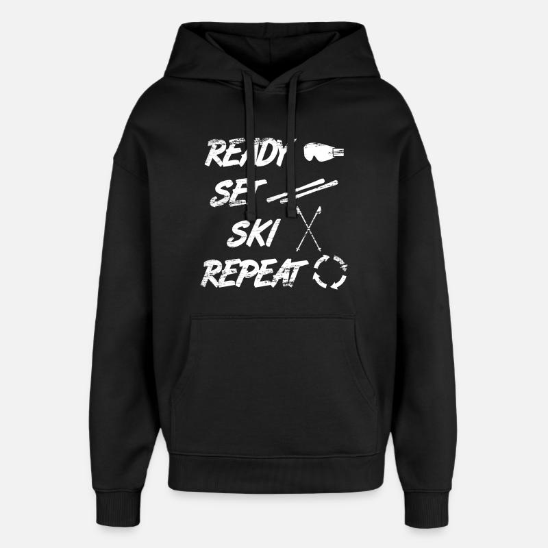 Dire skieur - Sweat à capuche unisexe Stanley/Stella Oversized - noir