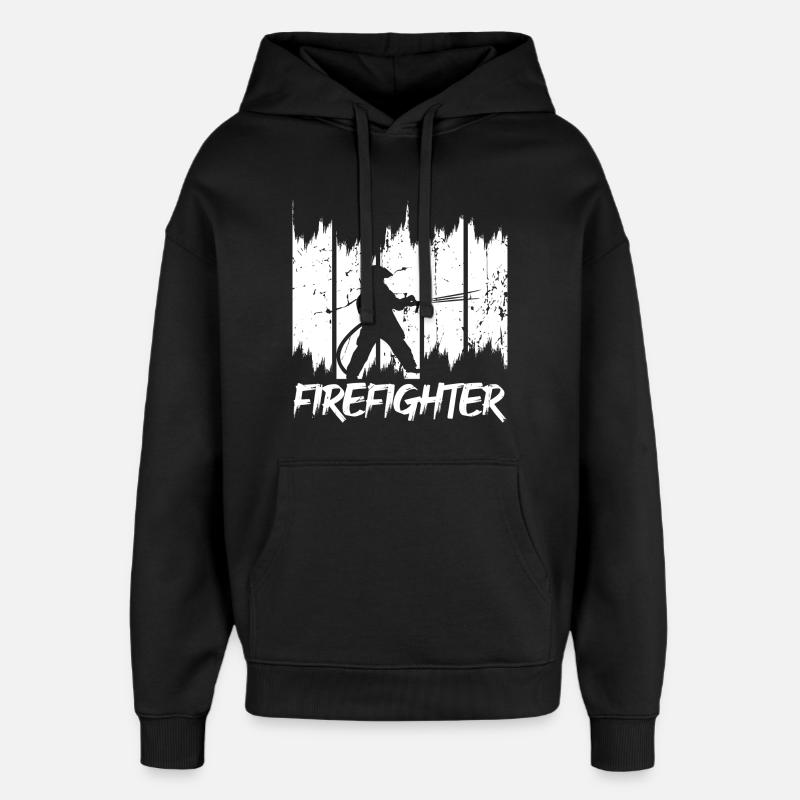 Pompiers - Sweat à capuche unisexe Stanley/Stella Oversized - noir