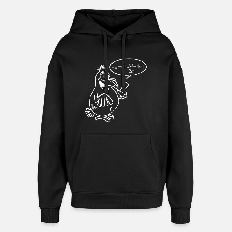 Oiseau intelligent blanc - Sweat à capuche unisexe Stanley/Stella Oversized - noir