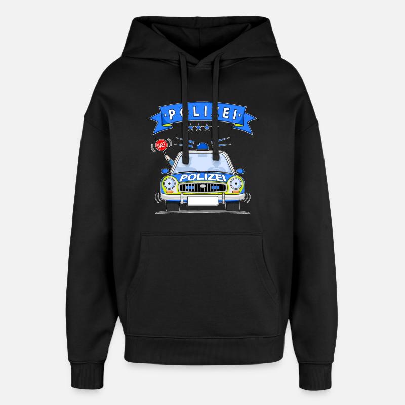 Polizeiauto mit Sirene - Oversized Unisex Hoodie von Stanley/Stella - Schwarz