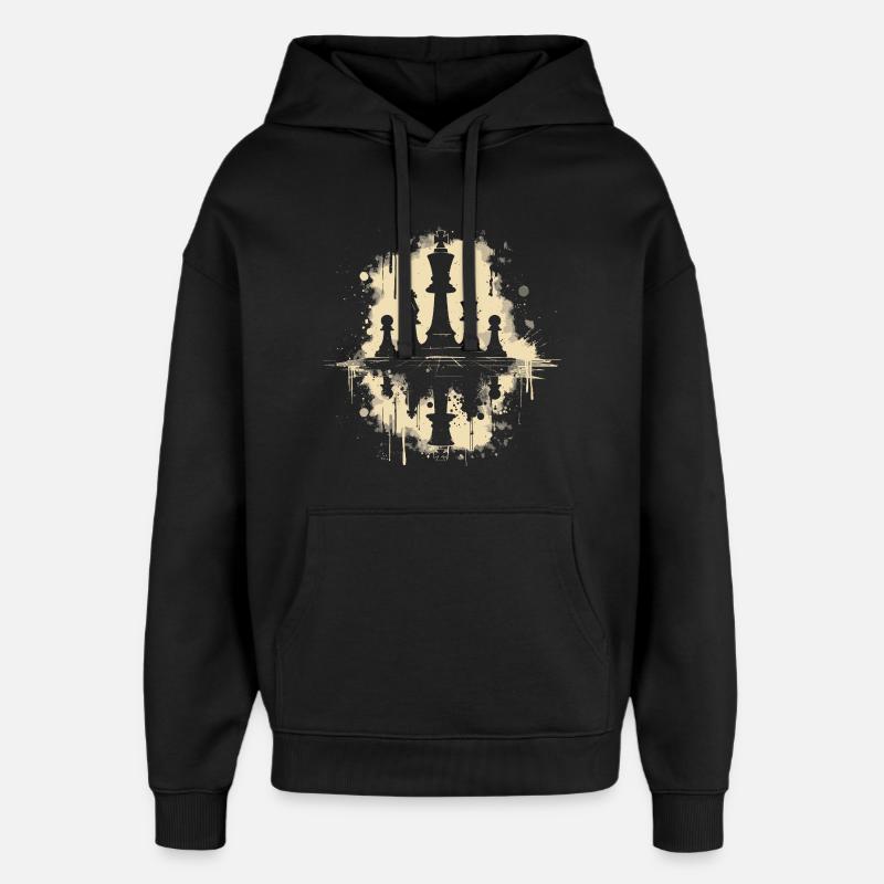 Pièces d’échecs Graffiti - Sweat à capuche unisexe Stanley/Stella Oversized - noir