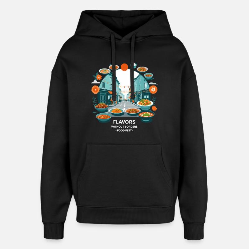 Festival de cuisine de rue - Sweat à capuche unisexe Stanley/Stella Oversized - noir