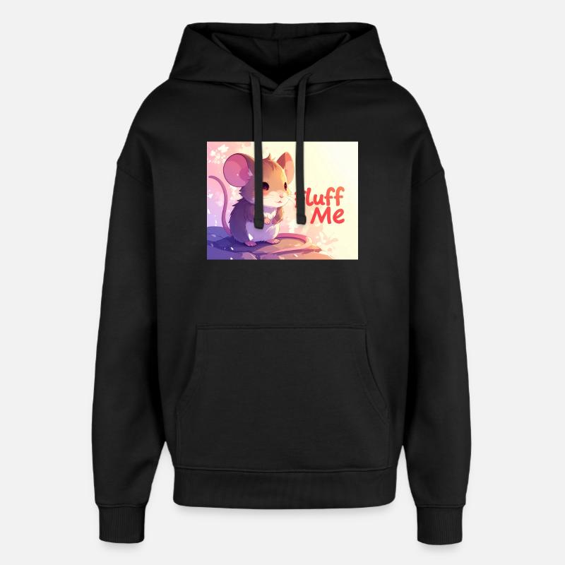 Souris Fluff me - Sweat à capuche unisexe Stanley/Stella Oversized - noir