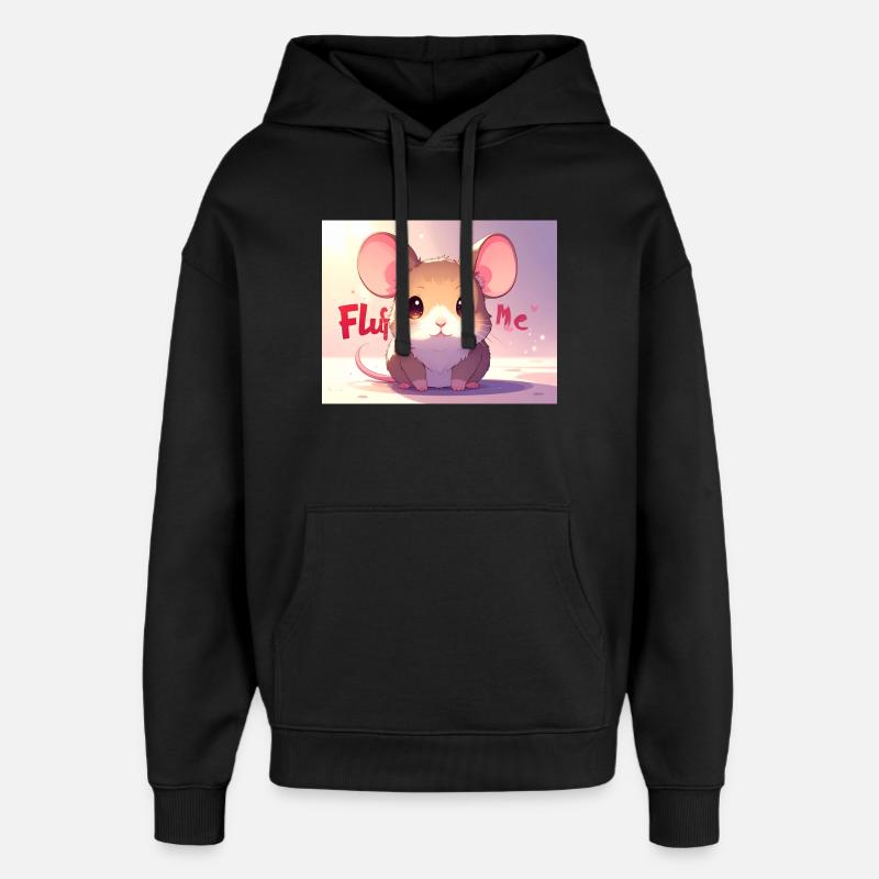 Souris Fluff me - Sweat à capuche unisexe Stanley/Stella Oversized - noir