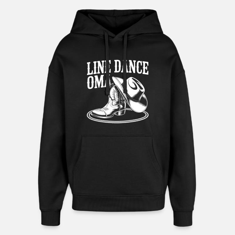 Motif de grand-mère en ligne - Sweat à capuche unisexe Stanley/Stella Oversized - noir