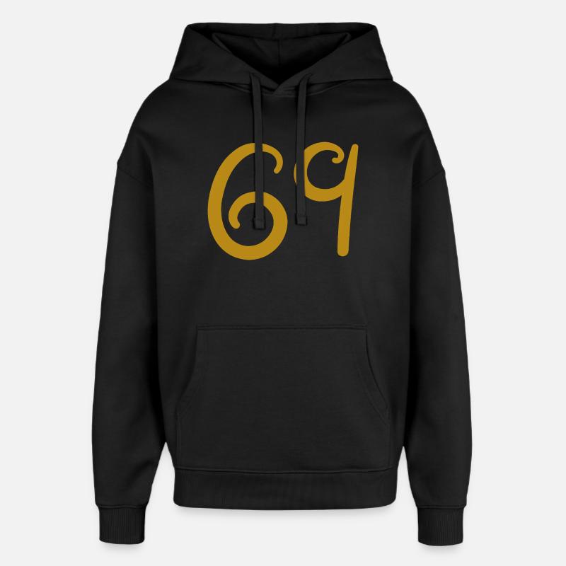 69 - Oversized Unisex Hoodie by Stanley/Stella - black
