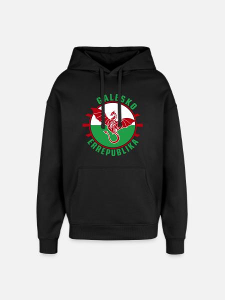 Galesko Errepublika - République galloise - Sweat à capuche unisexe Stanley/Stella Oversized - noir
