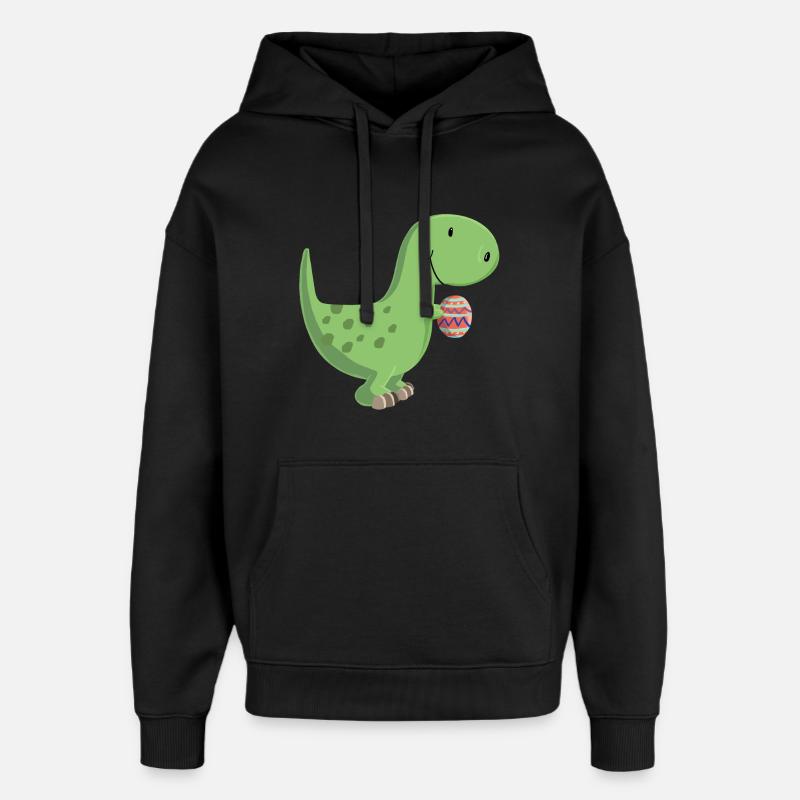 Dino avec oeuf - Sweat à capuche unisexe Stanley/Stella Oversized - noir
