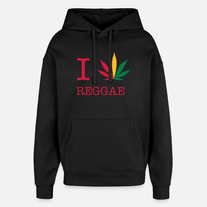 reggae - Sweat à capuche unisexe Stanley/Stella Oversized - noir