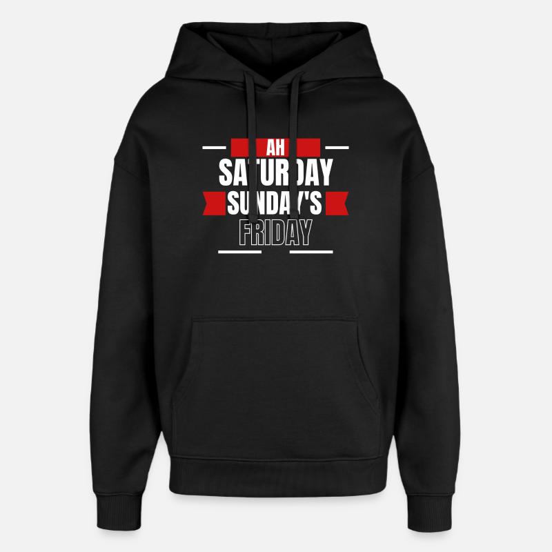 Ah Weekend Days Mashup Tee - Oversized Unisex Hoodie von Stanley/Stella - Schwarz