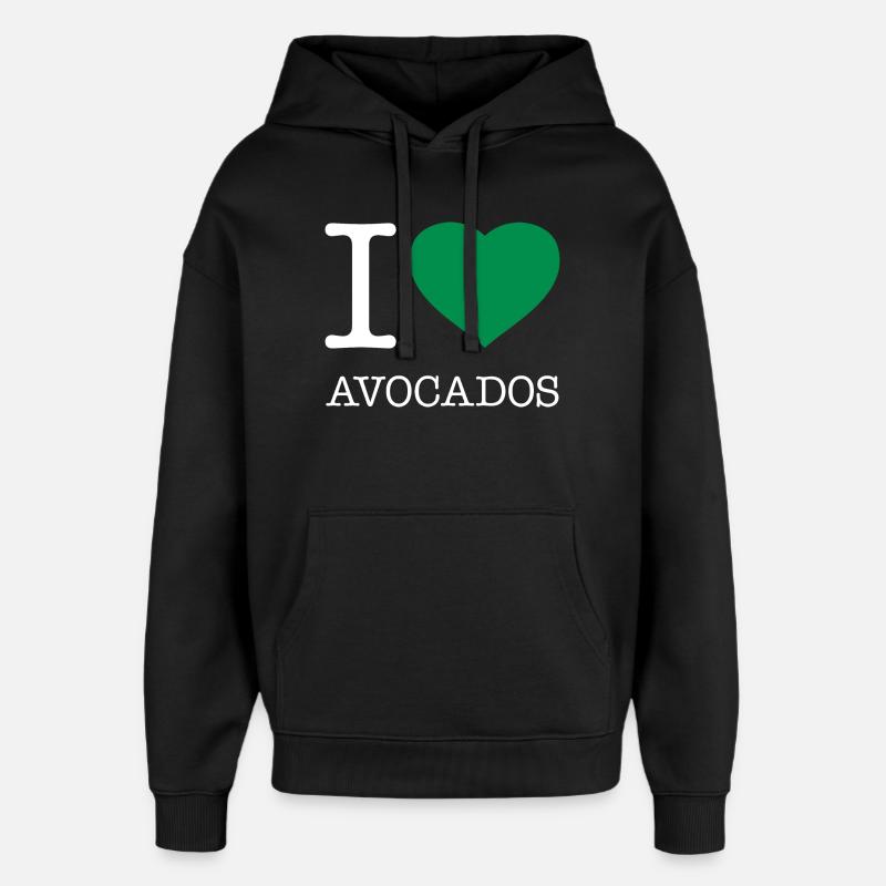 J’AIME LES AVOCATS Avokados - Sweat à capuche unisexe Stanley/Stella Oversized - noir
