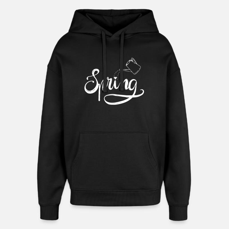 Spring Spring Beginning Garden Watering Lettering - Oversized Unisex Hoodie by Stanley/Stella - black