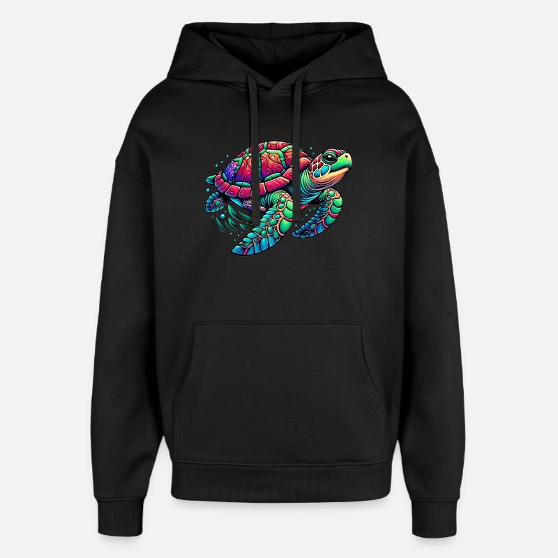 Schildkröte - Oversized Unisex Hoodie von Stanley/Stella - Schwarz