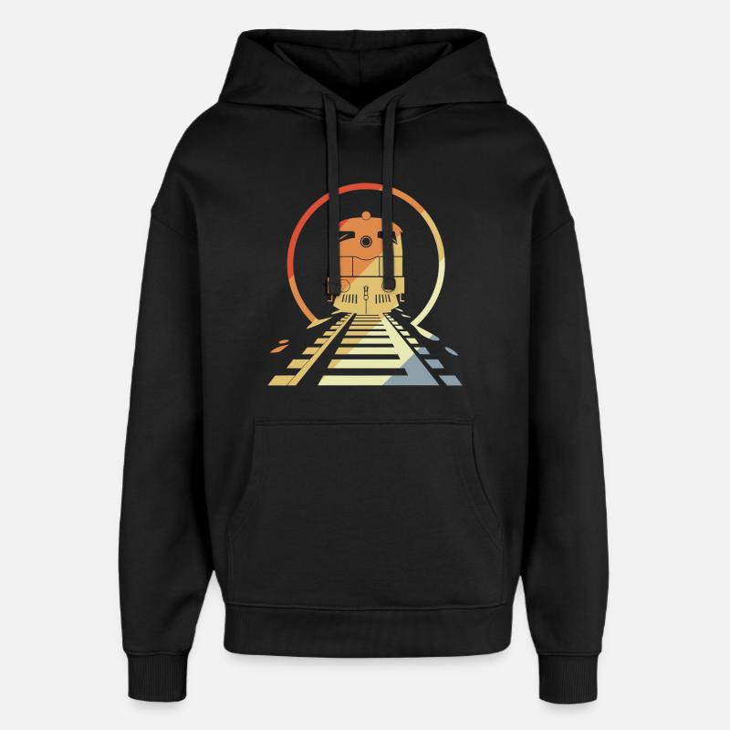 Retro Eisenbahn - Oversized Unisex Hoodie von Stanley/Stella - Schwarz