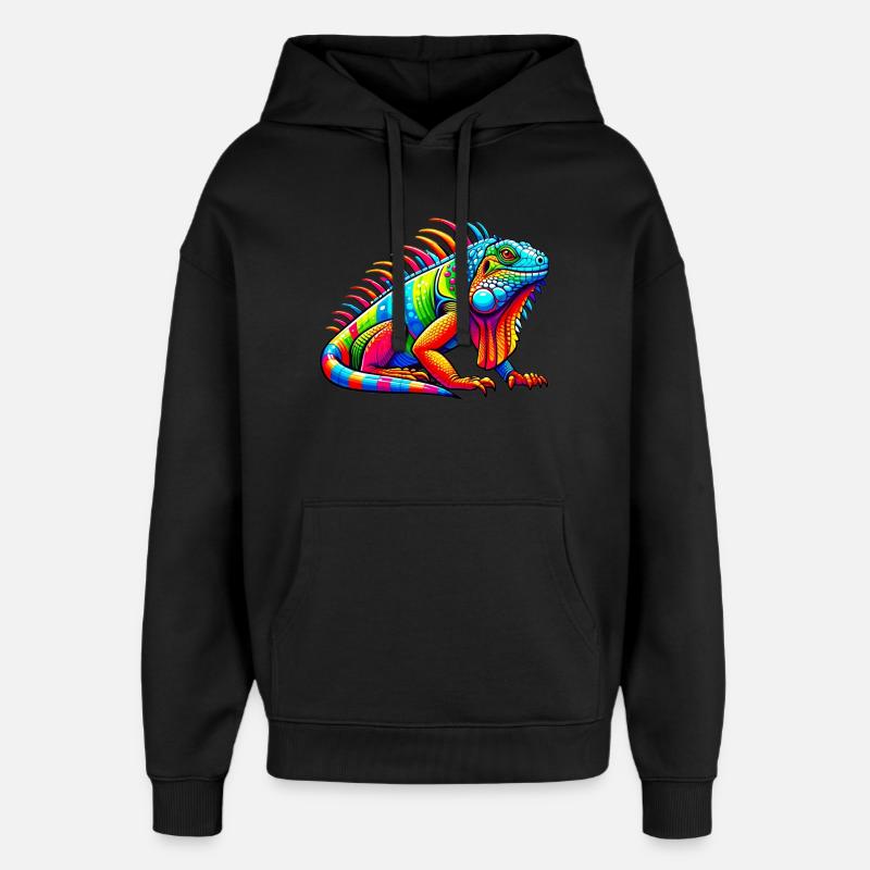 Iguane - Sweat à capuche unisexe Stanley/Stella Oversized - noir