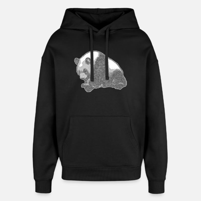 Panda grand - Sweat à capuche unisexe Stanley/Stella Oversized - noir