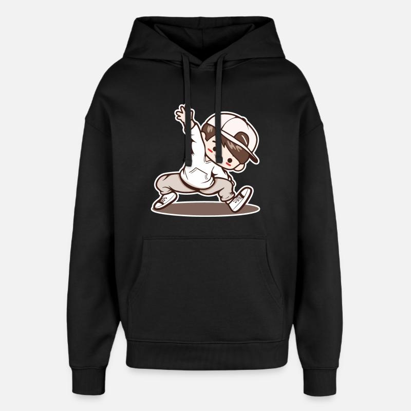 Petit garçon de breakdance - Sweat à capuche unisexe Stanley/Stella Oversized - noir