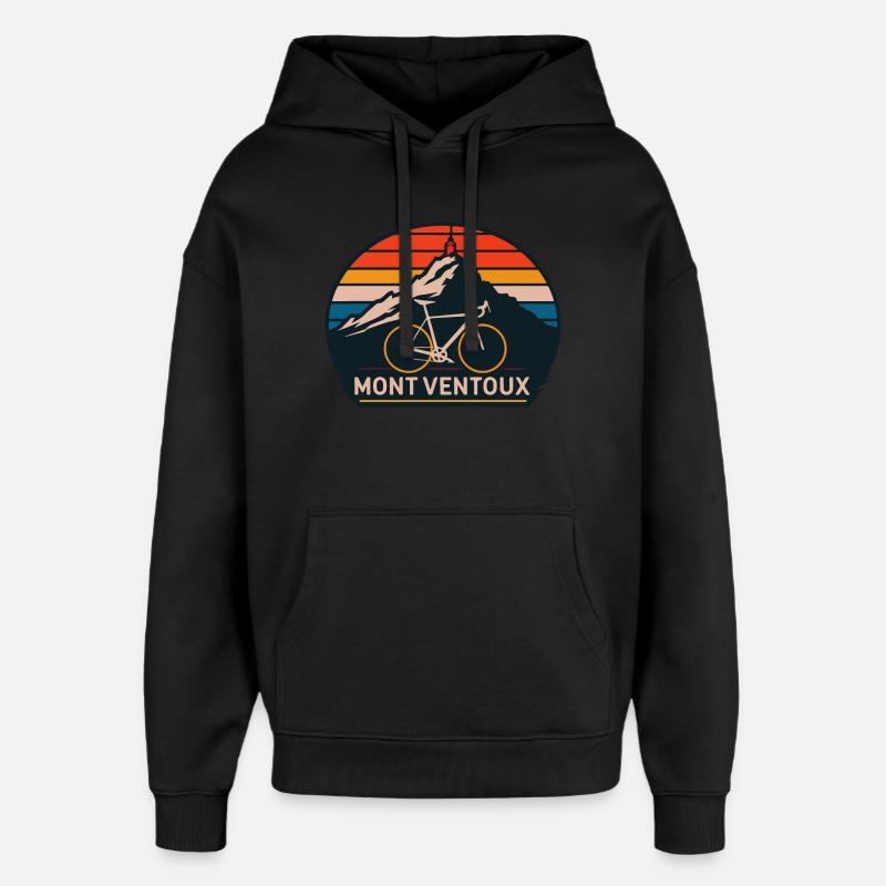 Mont Ventoux avec vélo - Sweat à capuche unisexe Stanley/Stella Oversized - noir