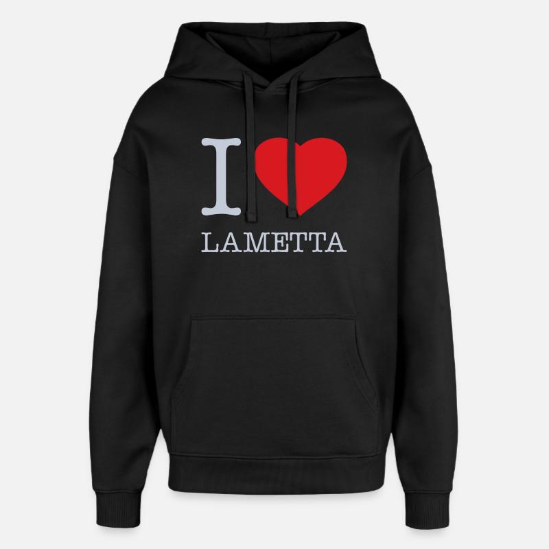 I LOVE LAMETTA - Oversized Unisex Hoodie von Stanley/Stella - Schwarz