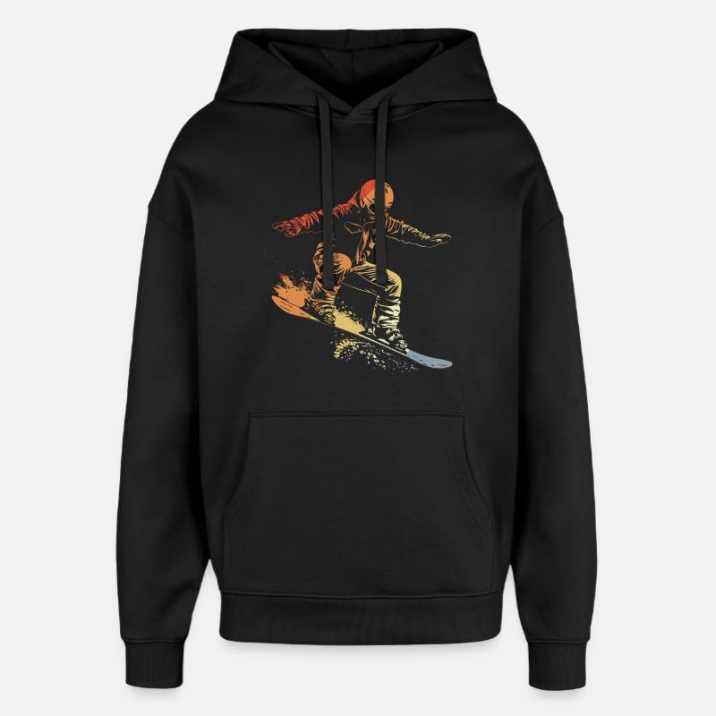 Snowboarder Graphique Rétro - Sweat à capuche unisexe Stanley/Stella Oversized - noir