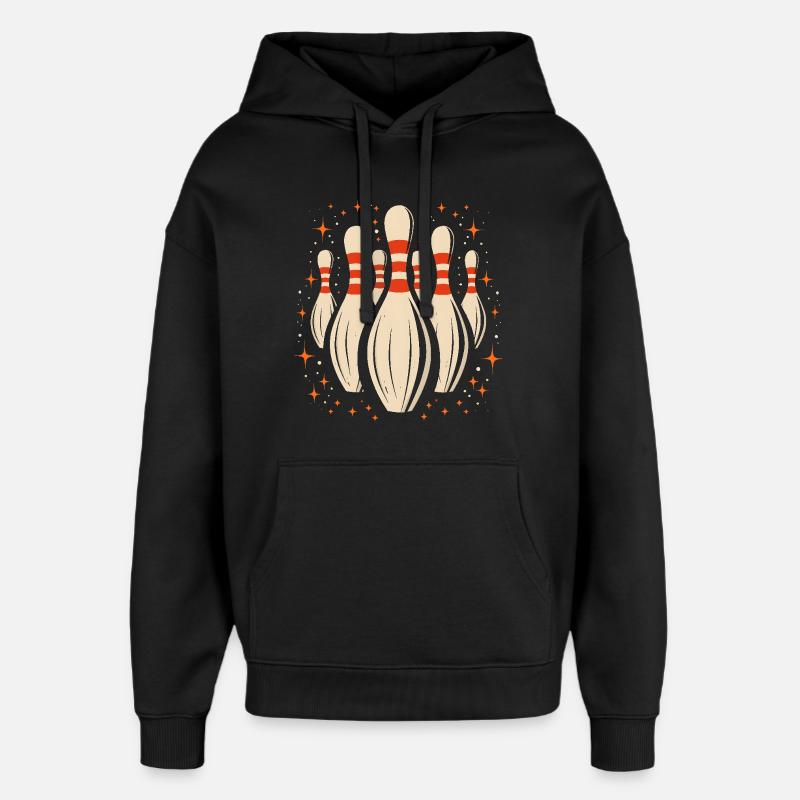 Quilles de bowling de dessin animé - Sweat à capuche unisexe Stanley/Stella Oversized - noir