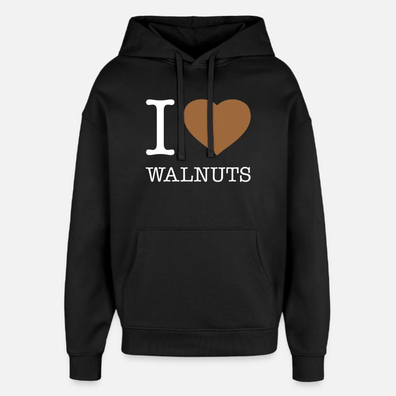 J’ADORE LES NOIX - Sweat à capuche unisexe Stanley/Stella Oversized - noir