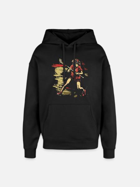 Oldschool Lacrosse Mädchen - Oversized Unisex Hoodie von Stanley/Stella - Schwarz