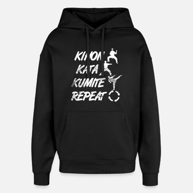 Kihon Kata Kumite Répétition - Sweat à capuche unisexe Stanley/Stella Oversized - noir