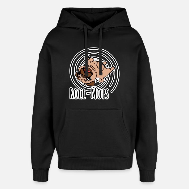 Rolling Pug - Un carlin roulant - Sweat à capuche unisexe Stanley/Stella Oversized - noir