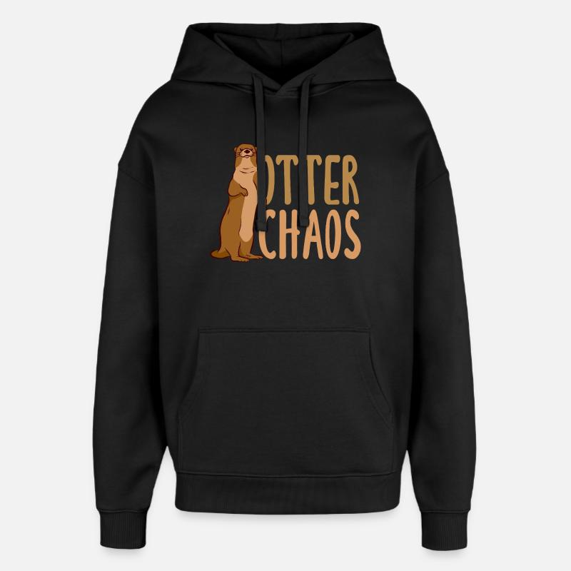 Jeu de mots Sea Otter Cartoon - Sweat à capuche unisexe Stanley/Stella Oversized - noir