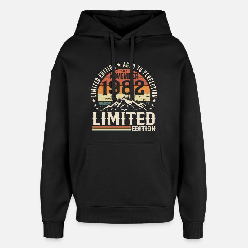 November 1982 Einzigartiges Retro-Jubiläum - Oversized Unisex Hoodie von Stanley/Stella - Schwarz