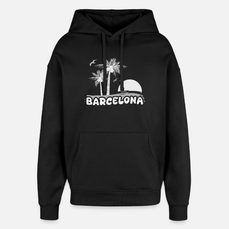 Barcelone comme plage - Sweat à capuche unisexe Stanley/Stella Oversized - noir