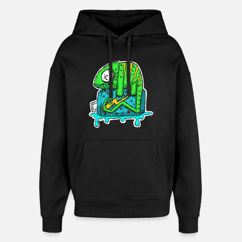 Canette de boisson énergisante Caméléon. Grafitti de bande dessinée - Sweat à capuche unisexe Stanley/Stella Oversized - noir