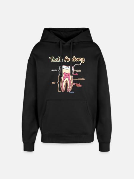 Tooth Anatomy Dental Assistant Dentist - Oversized Unisex Hoodie by Stanley/Stella - black