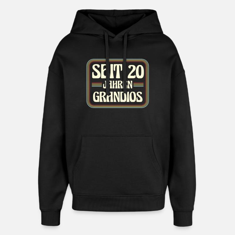 20 ans Anniversaire 20 - Sweat à capuche unisexe Stanley/Stella Oversized - noir