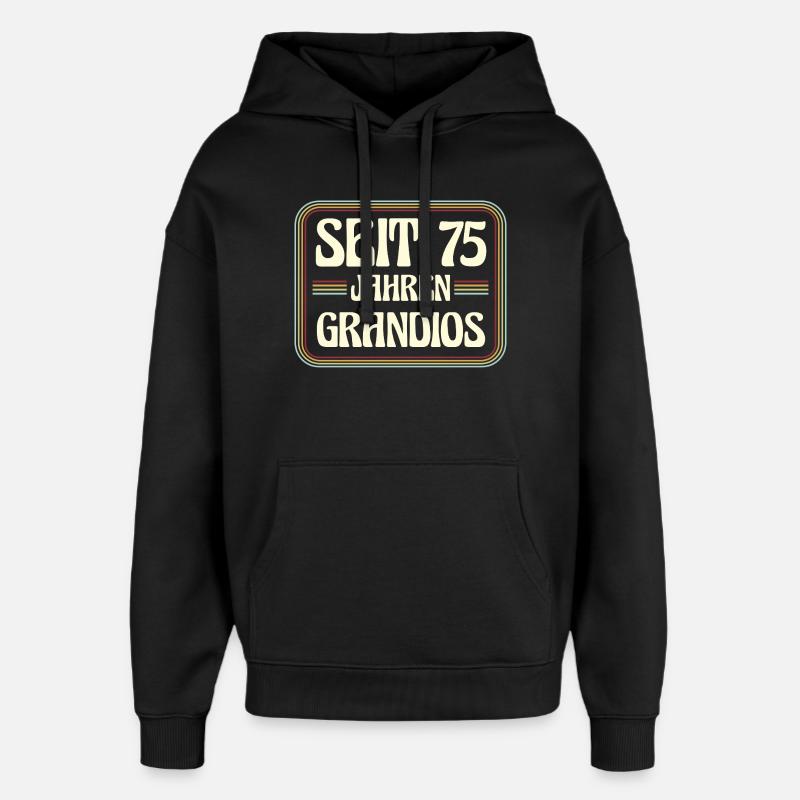 75 ans Anniversaire 75 - Sweat à capuche unisexe Stanley/Stella Oversized - noir