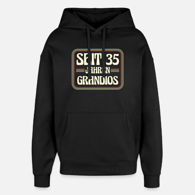 35 ans Anniversaire 35 - Sweat à capuche unisexe Stanley/Stella Oversized - noir